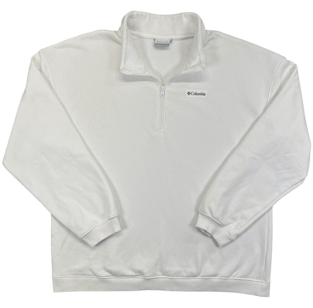 Columbia XXL White Fleece Quarter Zip Pullover Sweatshirt Men’s